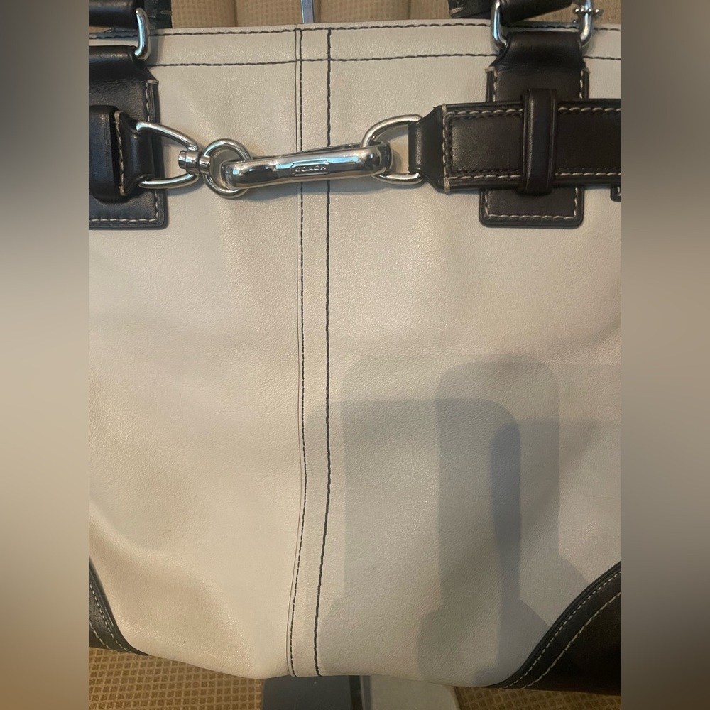 Vintage Coach Hampton Leather Belted Satchel Shoulder Handbag - Picture 2 of 9